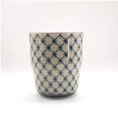 Tasse à thé japonaise motif point de croix bleu 9cm