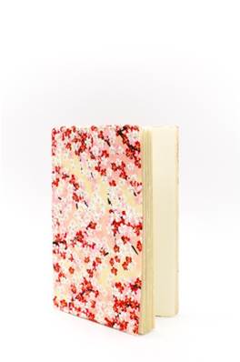 Carnet papier japonais fleurs de cerisier rouge Sakura 80 pages