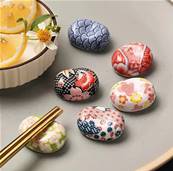 Repose baguettes motifs japonais fleuris - lot de 6 pièces
