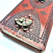 Carnet en cuir 10X16 cm fermeture double crochet