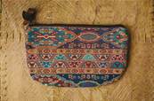 Trousse motif INCA violet orange