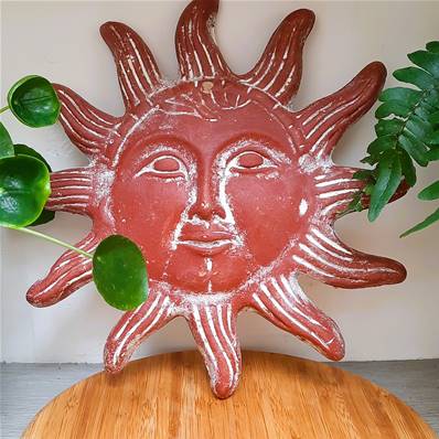 Soleil en terre cuite artisanat mexicain diam 30cm