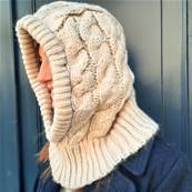 Cagoule tresse hivernale pour homme et femme Blanc