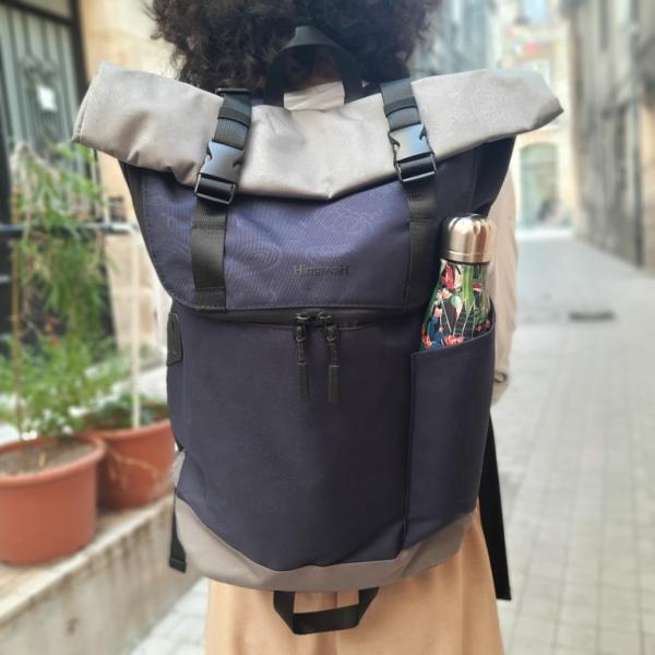 Sac à dos type coursier bleu