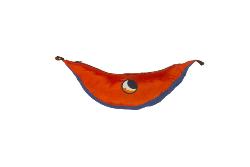 Hamac en toile de parachute 2 personnes orange bleu + sangles