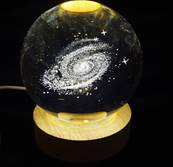 Lampe boule en verrre lumineuse galaxie