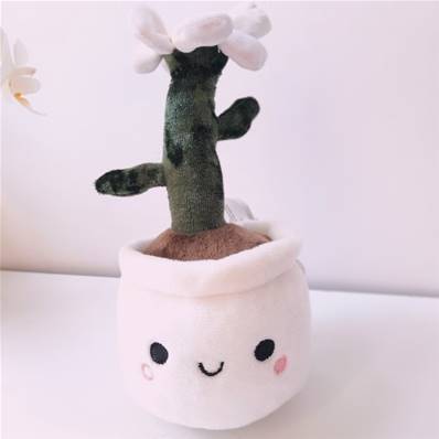 Peluche plante fleurie blanche