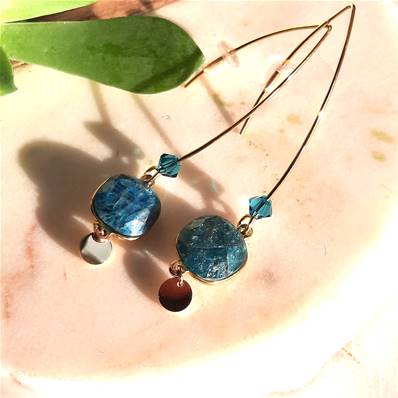 Pendants dorés - apatite