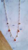 Collier 3 trios de perles en cornaline