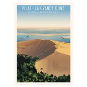 Affiche Arcachon Pilat la Grande Dune banc Arguin 50x70 cm Fricker