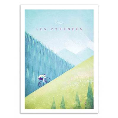 Affiche les Pyrénées France 30x40cm Henry Rivers