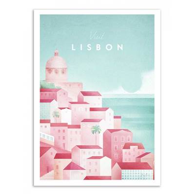 Affiche visit Lisbonne Portugal 50x70cm Henry Rivers