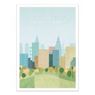 Affiche visit New York Buildings USA 30x40cm Henry Rivers