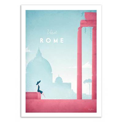 Affiche visit Rome Italie 30x40cm Henry Rivers