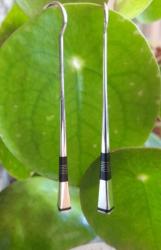 Boucles d'oreilles longues Touareg argent �b�ne Sakina 9017