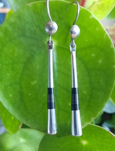 Boucles d'oreilles longues Touareg argent ébène Tayri 4319