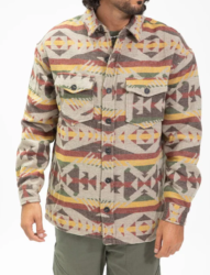  Surchemise  motif aztèque vert et marron