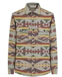  Surchemise  motif aztèque vert et marron