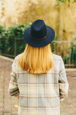 Chapeau laine feutrée d'Italie bleu marine T58
