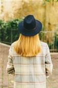 Chapeau laine feutre d'Italie bleu marine T58