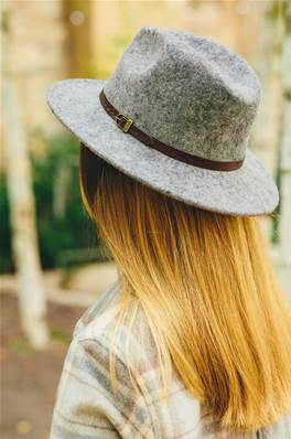 Chapeau laine feutrée d'Italie gris T56
