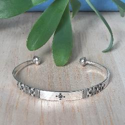 Bracelet Touareg Ethnique en argent grav Homme/Femme Macina