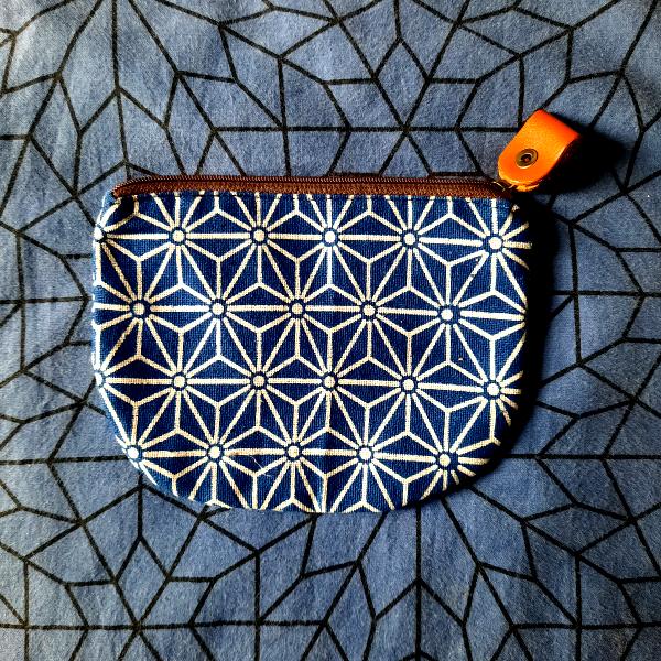 Porte monnaie indigo motif Hanabishi