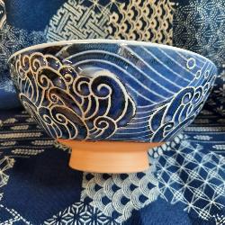 Bol japonais motif baleine diam 13cm x7,5 cm