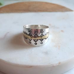 Bague Touareg Argent et Laiton Artisanale – Taille 57 2006