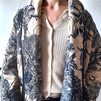 Veste matelassée imprimé toile de Jouy 