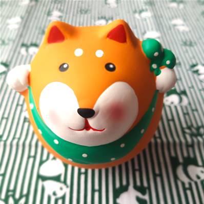 Statuette japonaise Shiba Inu marron