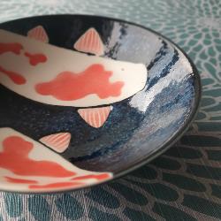 Saladier japonais carpe Koi 21,5 cm x 8 cm