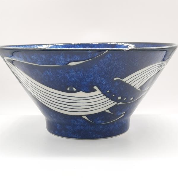 Bol ramen japonais bleu motif baleine Ø 19 cm
