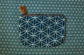 Porte monnaie indigo motif Hanabishi