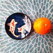 Coupelle japonaise carpe Koi 9,9cm x1,5 cm