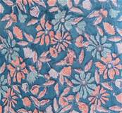 Jupe portefeuille en coton fleurs roses fond vert