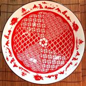 Saladier bord paysages rouges “Shanghai” 21 cm – Décor asiatique raffiné et symbolique