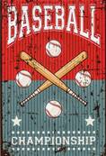 Plaque métal 20x30 vintage Baseball