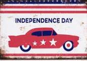 Plaque mtal 20x30 vintage Independance Day