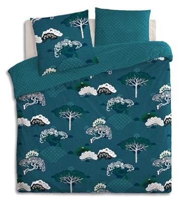 Housse de couette 2 personnes motif JARDIN JAPONAIS 240x220 cm