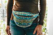 Sac banane motif Inca bleu