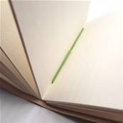 Carnet en cuir vert 1 crochet 13X19 cm