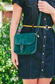 Sac  main vert pour femme bandoulire et boucle clipe