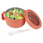 Lunch Box ronde en inox double paroi 75cl – Couleur orange