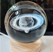 Lampe boule en verrre lumineuse saturne