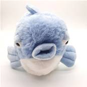 Peluche Poisson Diodon globe bleu 18cm