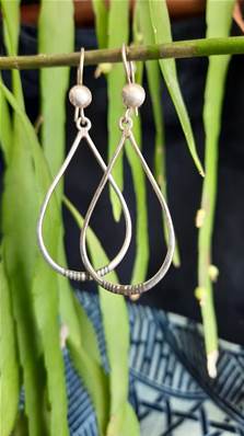 Boucles d'oreilles Touareg  argent anneaux long 43008