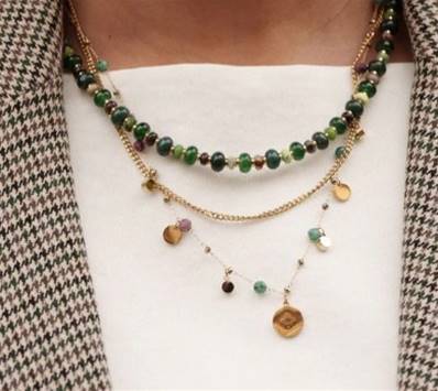 Collier "Éclat Bohème" - agate teintée, turquoise africaine