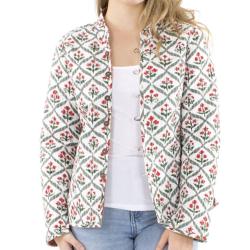 Veste indienne matelassée réversible blanche