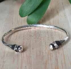 Bracelet touareg argent et ébène Niamey